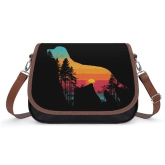 Generic Labrador Retriever Dog Sunset Womens Crossbody Bag Fashion Shoulder Handbags Message Tote Bag with Adjustable Strap