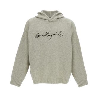 Maison Margiela Wool-blend Hooded Jumper - male - MM6 Maison Margiela - Hoodies - Beige - L - Sweatshirts & Hoodies
