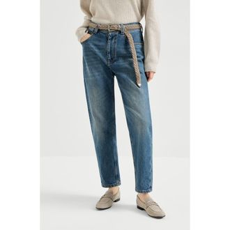 Brunello Cucinelli Baggy Tapered trousers in Denim at Nordstrom, Size 36 It