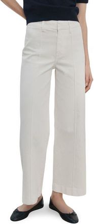 Mango Seamed High Waist Wide Leg Jeans in White at Nordstrom, Size 12