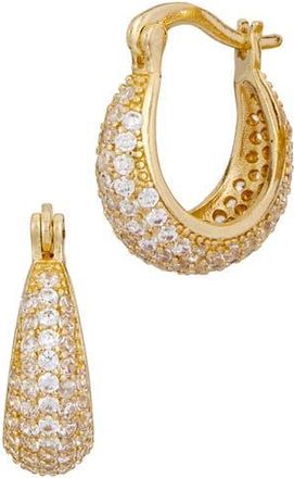 Savvy Cie Jewels Cubic Zirconia Graduated Hoop Earrings in Yellow at Nordstrom Rack