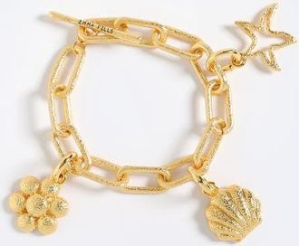 Emma Pills Capri Charm Bracelet in Gold at Nordstrom, Size 9