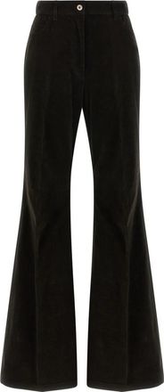 Ferragamo Velvet Pants - Dames - Wijde Broeken - Bruin - 2XS - Katoen - Broeken