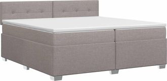 vidaXL Cama Box Spring Con Colch&oacute;n Con Cabecera Topo 200 X 200 Cm Tela Vidaxl