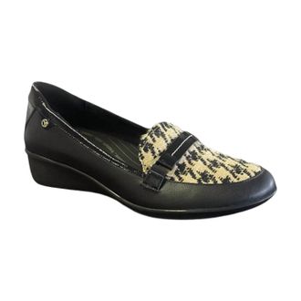 Revere Comfort Shoes Womens Montmarte Wedge Loafer In Houndstooth