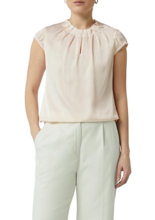 Comma Satinbluse COMMA, Damen, Gr. 34, rosa (rose), Satin, Obermaterial: 95% Polyester, 5% Elasthan, bedruckt, regular fit taillenbedeckt, Rundhals, Blusen 