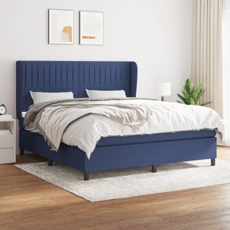 vidaXL Vidaxl - Cama Box Spring Con Colch&oacute;n Tela Azul 160x200 Cm