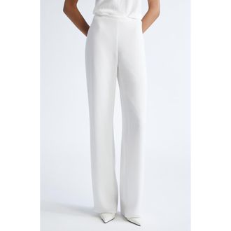 Emporio Armani Tech Waffle Straight Leg Pants in White at Nordstrom, Size 8 Us