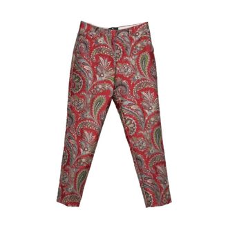 Etro Dames, Broeken, Rood, Maat: M Poliester
