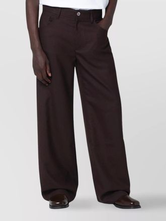 Séfr wide leg wool blend twill trousers