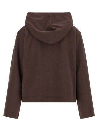Moncler Cotton-Blend Double-Knit Hoodie - Brown