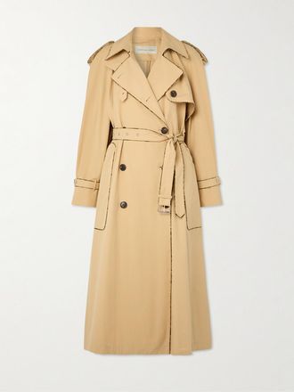 Dries Van Noten Trench Doppiopetto In Cotone - Neutri