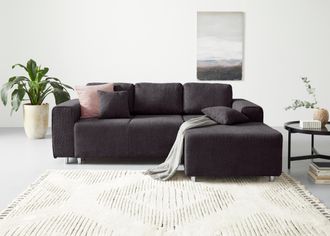 HOME AFFAIRE Ecksofa »Györ« L-Form, wahlweise mit Bettfunktion und Bettkasten incl. 2 Zierkissen