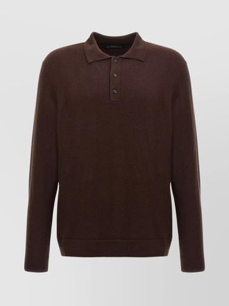 Zanone cashmere wool long-sleeve polo shirt