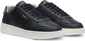 HUGO BOSS Leather sneakers with gold-tone logo