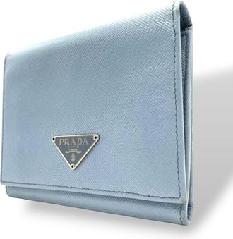Prada Blue Leather Wallet (Bi-Fold) (Pre-Owned)