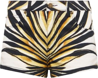 Roberto Cavalli Ray Of Gold shorts - women - Cotton/Polyester/Cotton/Elastane - 44 - Neutrals