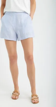 Frank & Eileen Mae Striped Linen Shorts in Thin Stripe at Nordstrom, Size Xx-Small