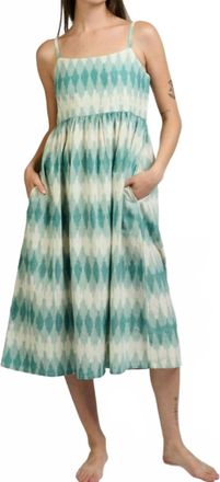 Mata Traders Sofia Midi Dress In Teal Ikat