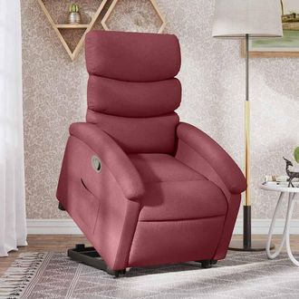 vidaXL Vidaxl - Sill&oacute;n Reclinable Elevable Tela Rojo Tinto