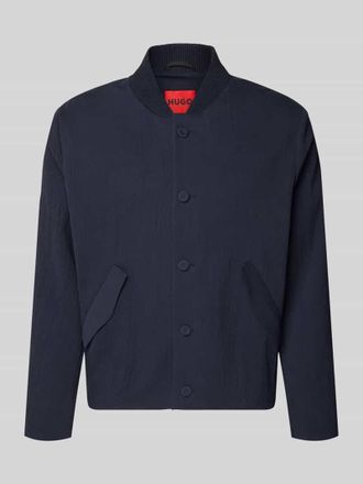 HUGO BOSS Regular Fit Blouson aus Baumwoll-Lyocell-Mix Modell UKASHI263X-H in Dunkelblau, Gr&ouml;&szlig;e 46