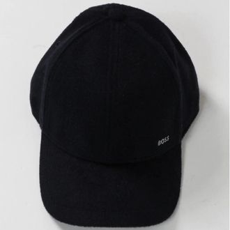 HUGO BOSS Mens Wool Silk Baseball Cap, Black