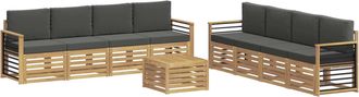 vidaXL Conjunto De Sof&aacute;s De Exterior 9 Uds. Blanco Y Antracita Vidaxl