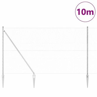 Berkfield Home Hexagon Fence 1.5x10 m Galvanised Steel in Silver
