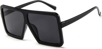 Generic Mens And Womens Square Large Frame Commuting Sunglasses Outdoor Vacation Party Photo Shoot(Black)