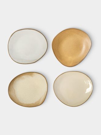 Hana Karim Studio Hand-Built Stoneware Dessert / Salad Plates - 7in/18cm (Set of 4)