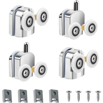 OEM Rodillos Para Puerta De Ducha, Juego De 4 Rodillos Dobles Para Puerta De Ducha De 23 Mm, Duraderos Y Silenciosos, Para Puertas De Vidrio De 3 A 6 Mm D