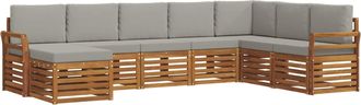 vidaXL Conjunto De Sof&aacute;s De Exterior 8 Uds. Natural Y Gris Claro Vidaxl
