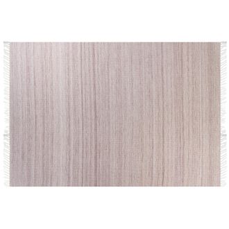 Beliani Alfombra Rojo Claro 160 X 230 Cm Pet Reciclado Flecos Interior Exterior Malhia