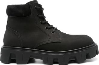 Moncler Zwarte Peak City Laarzen in Su&egrave;de en Nubuck - Heren - Veterlaarzen - Zwart - 42 EU - Su&egrave;de - Schoenen