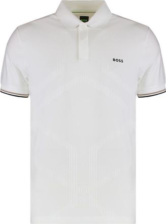 HUGO BOSS White Slim Fit Logo Polo