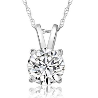 Pompeii3 F/VS1 1.01Ct GIA Certified Natural Diamond Pendant 14k White Gold Necklace