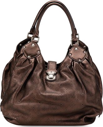 Louis Vuitton Pre-owned Womens Mahina Selene Pm Studded Hobo - Brown Leather - One Size