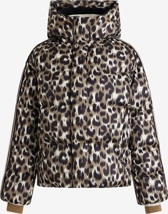 Fusalp Kurze Ski-Daunenjacke mit Leo-Print Ada