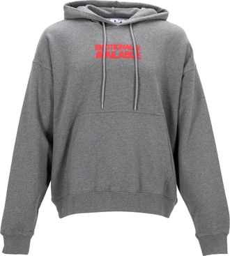 Off-white Mens Hoodie grey with print Cotton - Size Medium