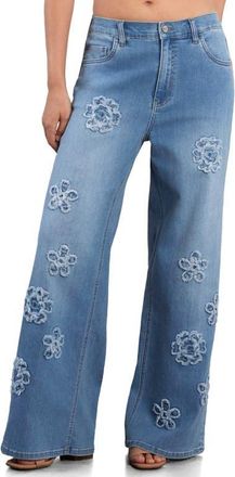 HINT OF BLU Daisy Straight Leg Jeans in Denim Sky at Nordstrom, Size 29