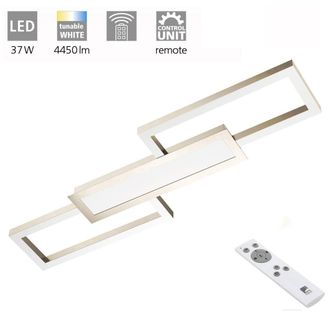 Eglo Plafoniera Moderna Monirote Acciaio Nichel Satinato Luce Led Integrato 37w