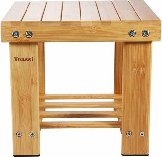 OEM Taburete De Bamb&uacute; - Altura 33,5 Cm - Carga M&aacute;xima 100 Kg - Para Ba&ntilde;o Y Cocina - 1 Unidad