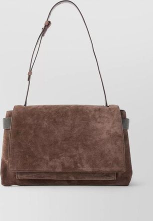 Brunello Cucinelli monili suede clutch bag