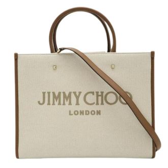 Jimmy Choo London Pre-owned Tote Bags, female, Beige, Size: ONE SIZE Pre-owned Canvas Shoulder Bag