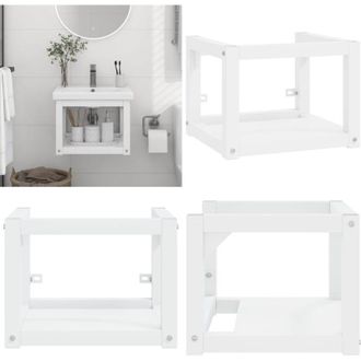 vidaXL Struttura per Lavabo a Parete Bianca 40x38x31 cm in Ferro - Lavabo a parete - Struttura in ferro