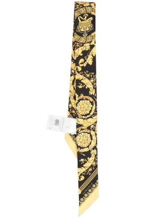Versace Barocco-print silk scarf - Black