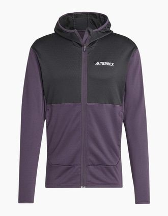 adidas Mens Terrex Xperior Light Fleece Hood Jacket - Aurora Black - Size: 34