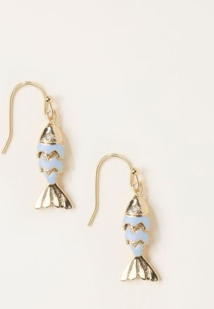 Fat Face FatFace Gold Tone Fish Drop Earrings