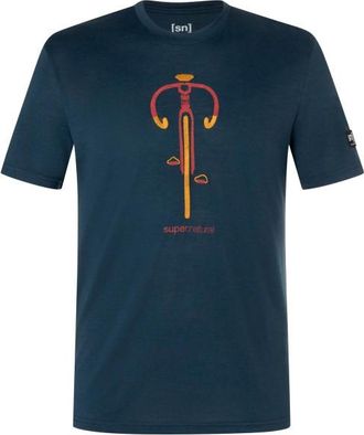 super.natural Vintage Bike Tee Merinoshirt f&uuml;r Herren | blau