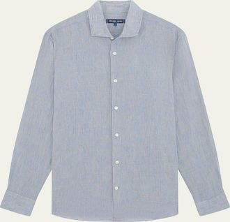 Frescobol Carioca Mens Antonio Linen Sport Shirt